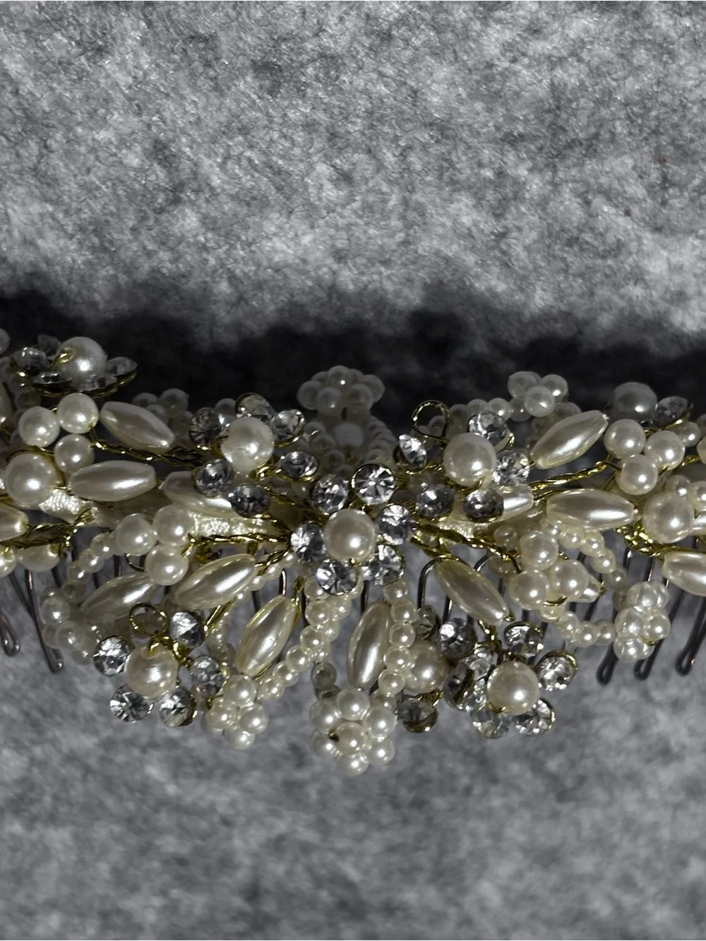Pearl & Crystal Bridal Hair Comb - Ivory